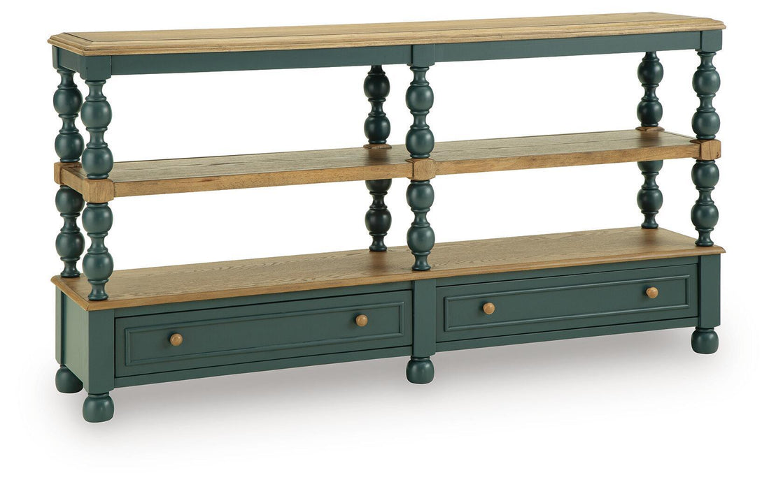 Finnworth - Console Sofa Table - Blue / Brown – Console Tables by Signature Design by Ashley® at Furniture Wholesale Plus , Nashville furniture store