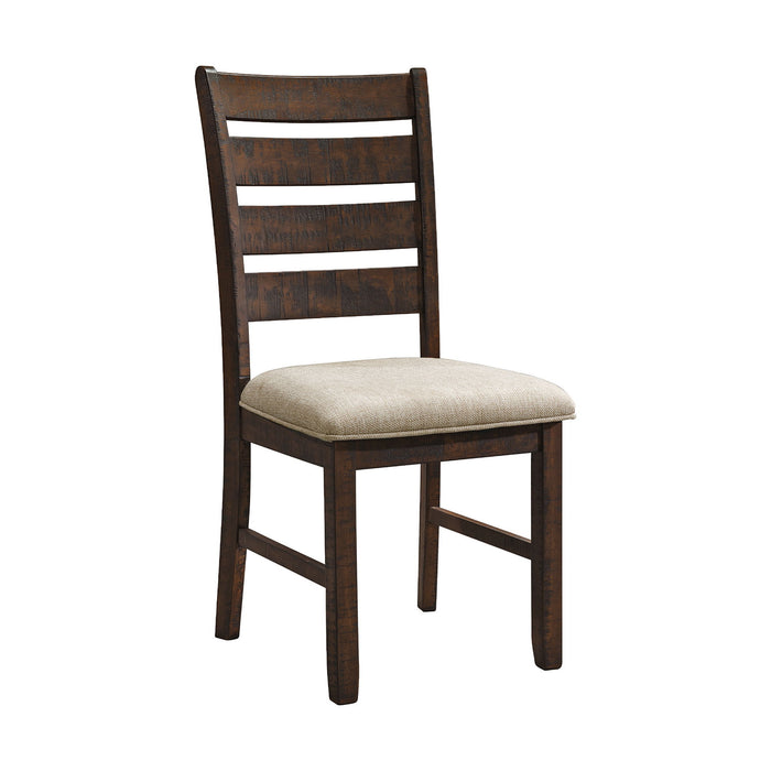 Jax - Ladder Back Side Chair (Set of 2) - Smokey Walnut – Chair Sets by Elements International at Furniture Wholesale Plus , Nashville furniture store