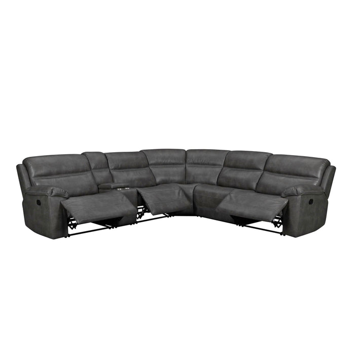 Camaro - 6 Piece Sectional - Nugget Gray – Reclining Sectionals by Elements International at Furniture Wholesale Plus , Nashville furniture store