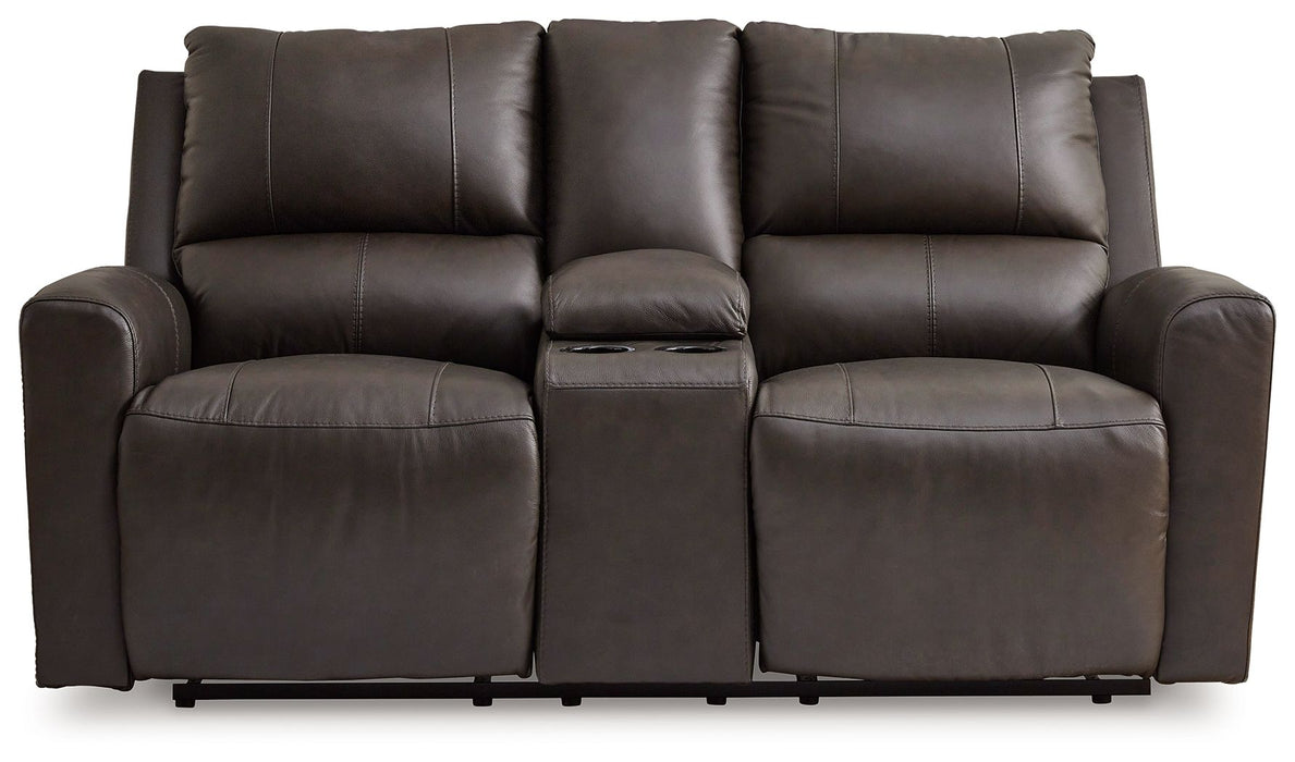 Boxmere - Dbl Power Reclining Loveseat with Console - Storm – Reclining Loveseats by Signature Design by Ashley® at Furniture Wholesale Plus , Nashville furniture store