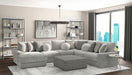 Canyon - 4 Piece Sectional With Cuddler Seat Cushions, Included Accent Pillows And Cocktail Ottoman (Left Side Facing Chaise) - Platinum – 2 Piece Living Room Sets by Jackson at Furniture Wholesale Plus , Nashville furniture store