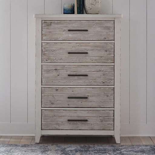 Backroads - 5 Drawer Chest - Weathered White – Accent Chests by Liberty Furniture at Furniture Wholesale Plus , Nashville furniture store