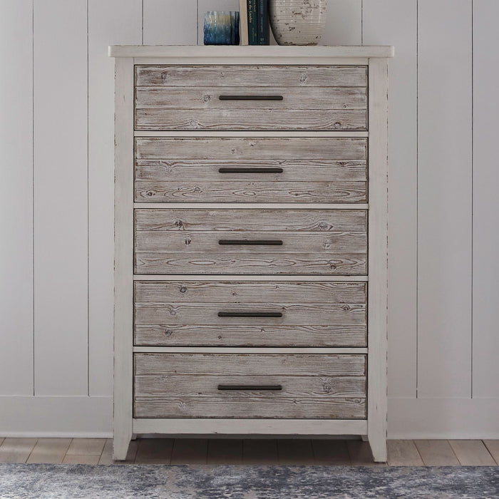 Backroads - 5 Drawer Chest - Weathered White – Accent Chests by Liberty Furniture at Furniture Wholesale Plus , Nashville furniture store