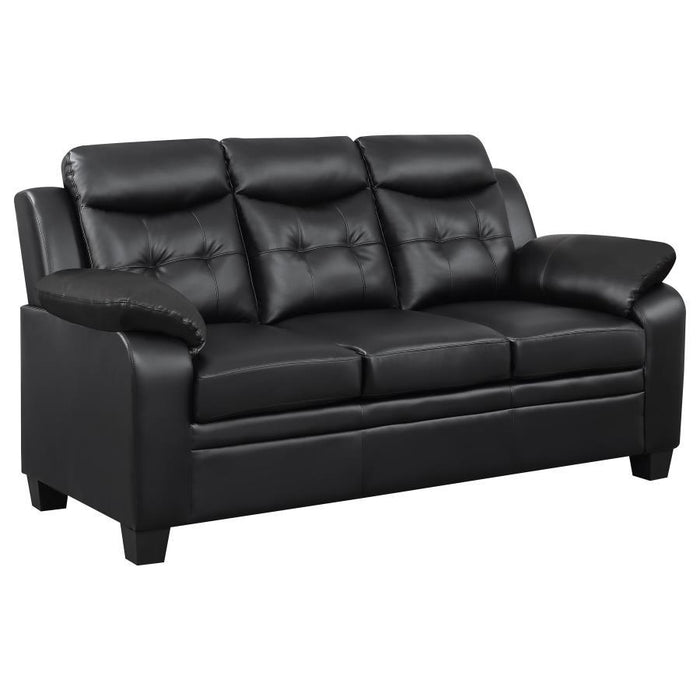 Finley - Upholstered Padded Arm Tufted Sofa - Black – Stationary Sofas by CoasterEveryday at Furniture Wholesale Plus , Nashville furniture store