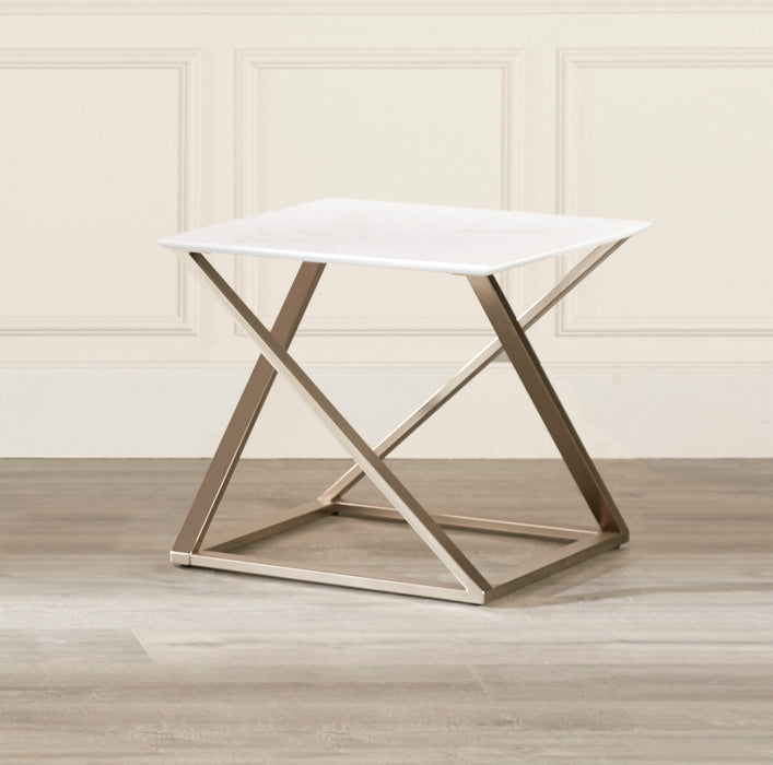 Zurich - End Table With Faux White Marble Top - White – End Tables by Steve Silver Furniture at Furniture Wholesale Plus , Nashville furniture store