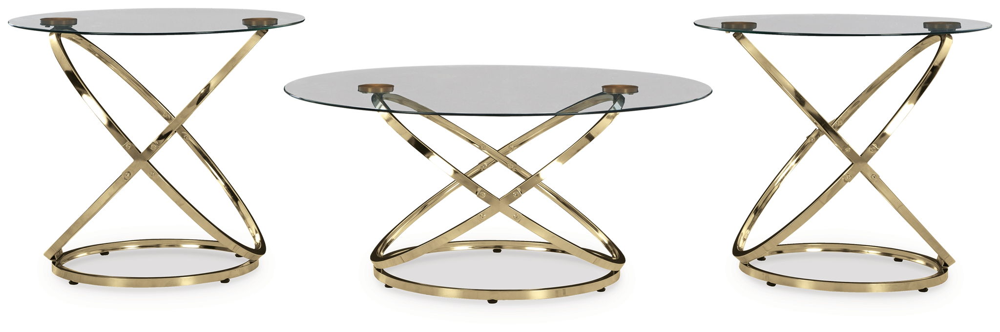 Crimonti - Occasional Table Set (Set of 3) - Champagne – Table Sets by Signature Design by Ashley® at Furniture Wholesale Plus , Nashville furniture store