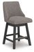 Neymorton - Upholstered Swivel Barstool (Set of 2) - Dark Grayish Brown – Stool Sets by Signature Design by Ashley® at Furniture Wholesale Plus , Nashville furniture store