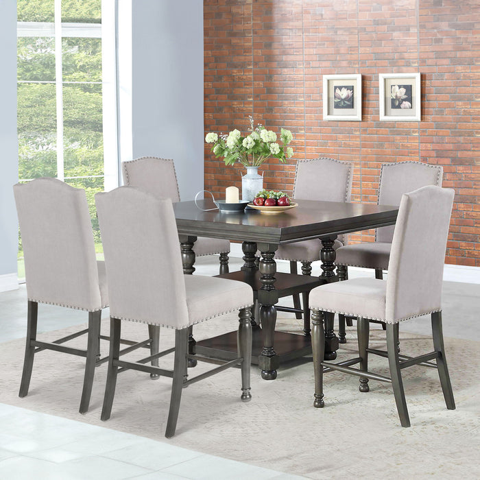 Caswell - Counter Dining Set – 7 Piece Dining Room Sets by Steve Silver Furniture at Furniture Wholesale Plus , Nashville furniture store