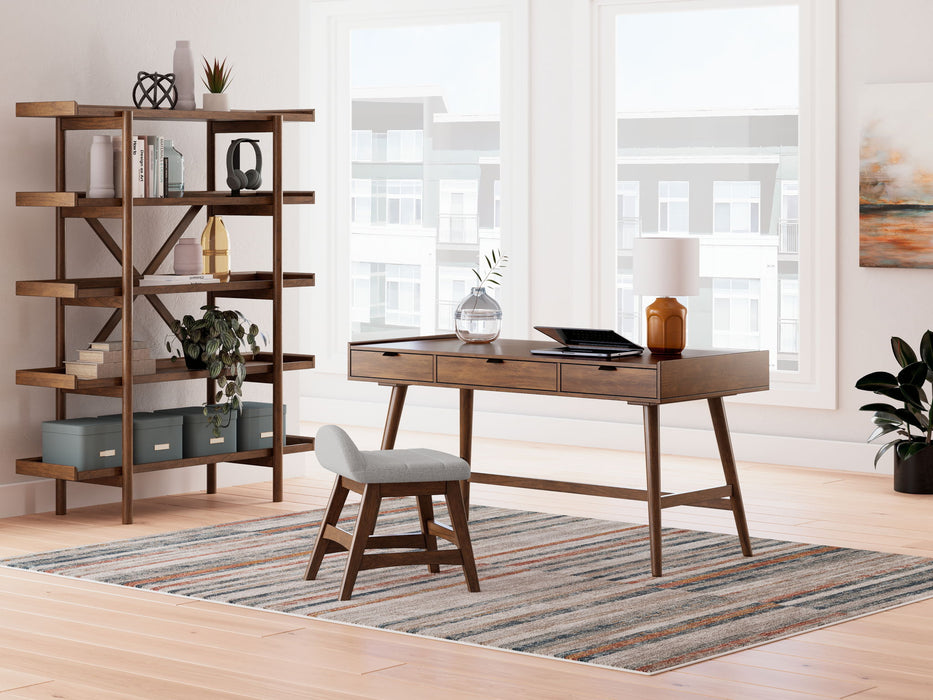 Lyncott - 3 Pc. - Home Office Desk, Chair, Bookcase - Brown – 3 Piece Home Office Sets by Signature Design by Ashley® at Furniture Wholesale Plus , Nashville furniture store