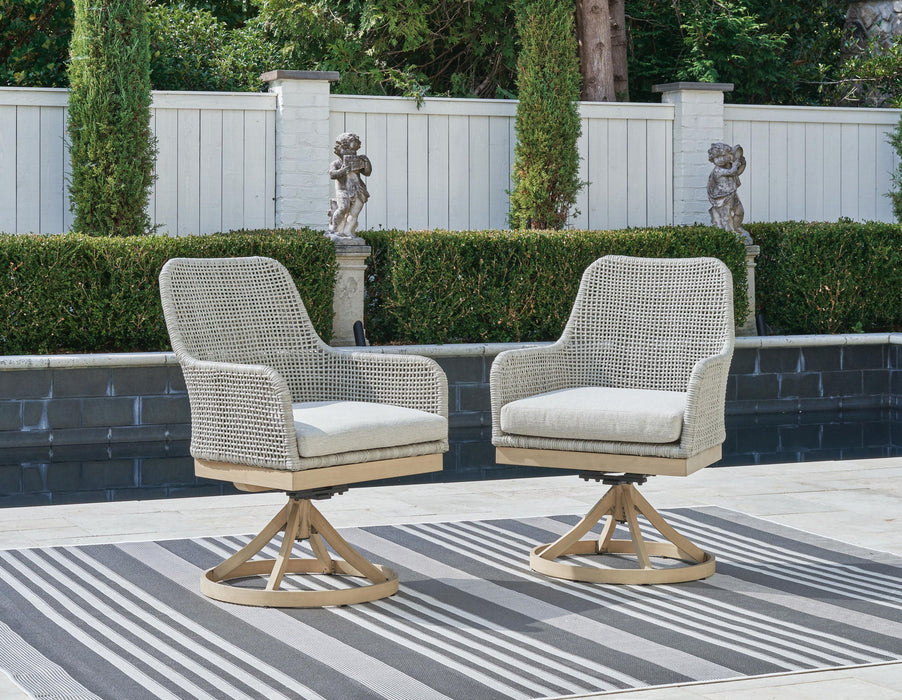 Seton Creek - Swivel Chair With Cushion (Set of 2) - Gray – Chair Sets by Signature Design by Ashley® at Furniture Wholesale Plus , Nashville furniture store