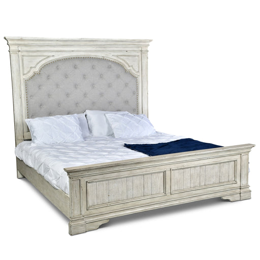Highland Park - Queen Bed - Cathedral White – Upholstered Beds by Steve Silver Furniture at Furniture Wholesale Plus , Nashville furniture store