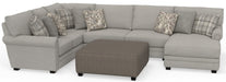 Livingston - Sectional With Comfort Coil Seating, 40" Cocktail Ottoman And Accent Pillows Included – 2 Piece Living Room Sets by Jackson at Furniture Wholesale Plus , Nashville furniture store