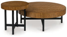 Steenlage - Occasional Table Set (Set of 2) - Brown / Black – Table Sets by Signature Design by Ashley® at Furniture Wholesale Plus , Nashville furniture store