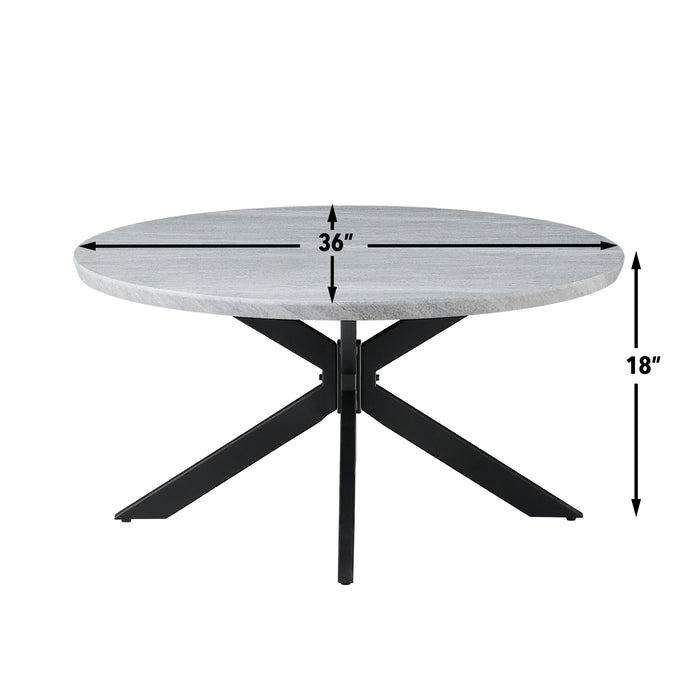 Keyla - Faux Marble Round Cocktail Table - Gray – Cocktail Tables by Steve Silver Furniture at Furniture Wholesale Plus , Nashville furniture store