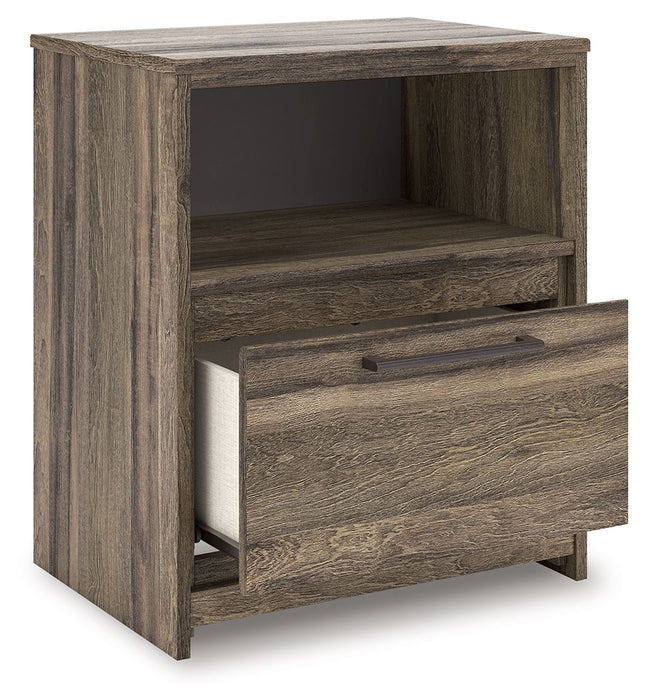 Elbrim - One Drawer Night Stand - Brown – Nightstands w/ Charging Stations by Signature Design by Ashley® at Furniture Wholesale Plus , Nashville furniture store