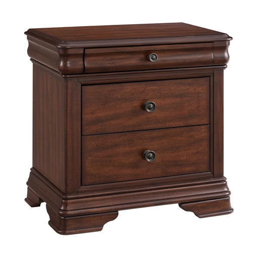 Phillipe - 3-Drawer Nightstand With USB - Cherry – Nightstands w/ Charging Stations by Elements International at Furniture Wholesale Plus , Nashville furniture store
