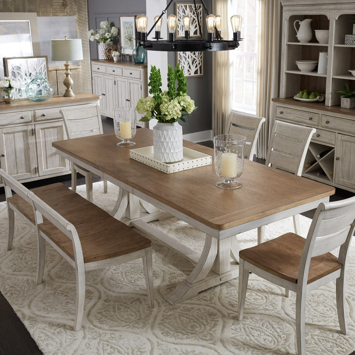 Farmhouse Reimagined - Trestle Table Set – 5 Piece Dining Room Sets by Liberty Furniture at Furniture Wholesale Plus , Nashville furniture store