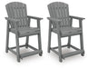 Sanctuary Beach - Barstool (Set of 2) - Dark Gray – Stool Sets by Signature Design by Ashley® at Furniture Wholesale Plus , Nashville furniture store