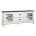 Allyson Park - Entertainment TV Stand - Wirebrushed White / Charcoal – TV Stands by Liberty Furniture at Furniture Wholesale Plus , Nashville furniture store