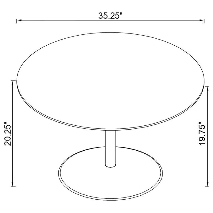 Ganso - Round Metal Coffee Table With Tempered Glass Top – End Tables by Coaster Fine Furniture at Furniture Wholesale Plus , Nashville furniture store