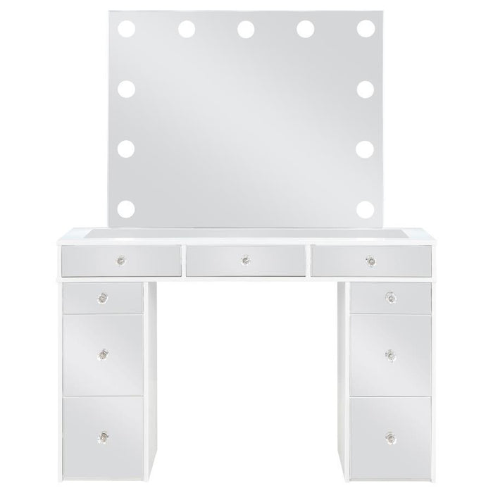 Regina - Makeup Vanity Table Set With Lighting - White – Vanity Sets by Coaster Fine Furniture at Furniture Wholesale Plus , Nashville furniture store