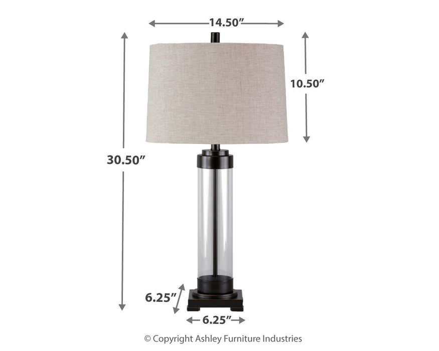 Talar - Glass Table Lamp  - Clear / Bronze Finish
