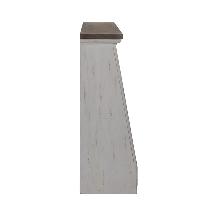 River Place - Angled Server Hutch - Riverstone White & Tobacco – Hutches by Liberty Furniture at Furniture Wholesale Plus , Nashville furniture store