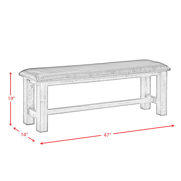 Nathan - Bench With PU Padded Seat - Gray Oak – Upholstered Benches by Elements International at Furniture Wholesale Plus , Nashville furniture store