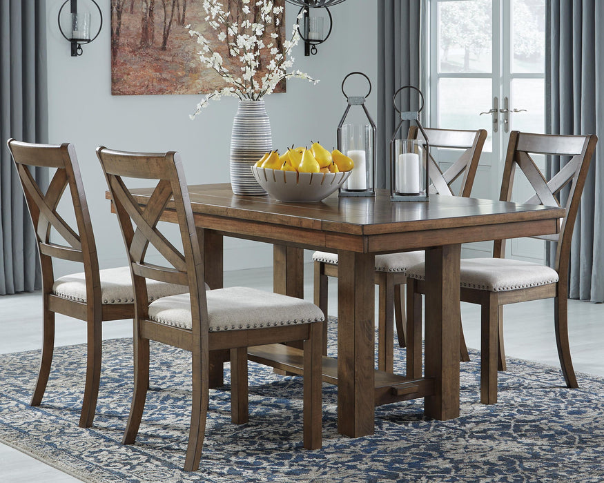Moriville - Rectangular Dining Room Extension Table - Grayish Brown – Dining Tables with Extensions by Signature Design by Ashley® at Furniture Wholesale Plus , Nashville furniture store