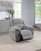 Gilson - Chenille Upholstered Reclining Glider Recliner - Gray – Glider Chairs by Coaster Fine Furniture at Furniture Wholesale Plus , Nashville furniture store