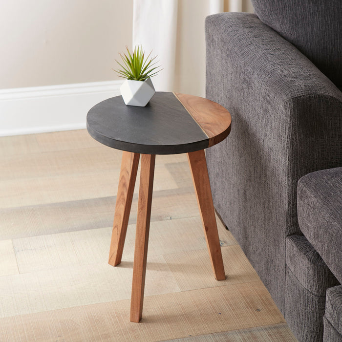Caspian - Round Accent End Table - Brown – End Tables by Steve Silver Furniture at Furniture Wholesale Plus , Nashville furniture store