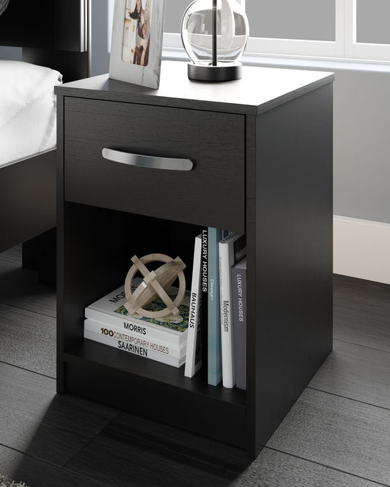 Finch - One Drawer Night Stand - Black – Accent Nightstands by Signature Design by Ashley® at Furniture Wholesale Plus , Nashville furniture store