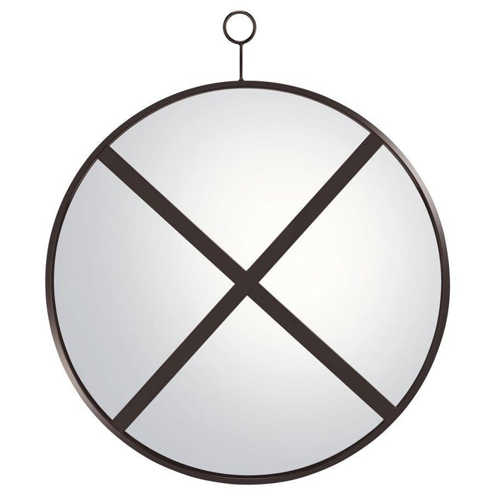 Gwyneth - Round Wall Mirror - Black Nickel – Wall Mirrors by CoasterEveryday at Furniture Wholesale Plus , Nashville furniture store