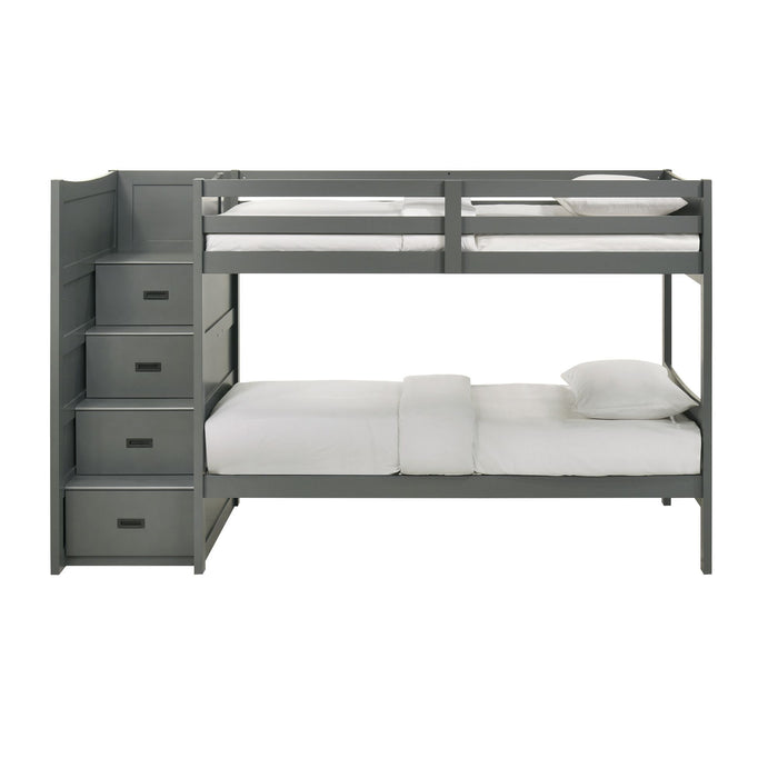 Sami - Step Bunk With Left Headboard – Bunk Beds by Elements International at Furniture Wholesale Plus , Nashville furniture store