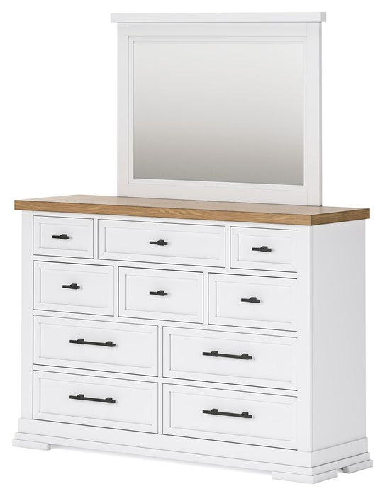 Ashbryn - Dresser And Mirror - White / Natural – Dresser & Mirror by Benchcraft® at Furniture Wholesale Plus , Nashville furniture store