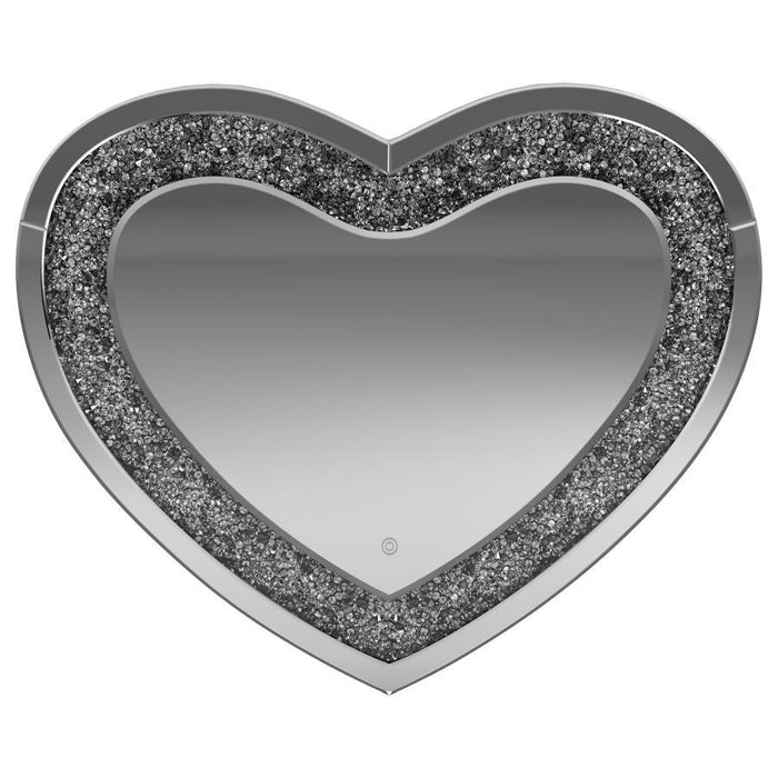 Aiko - Heart Shaped LED Light Wall Mirror - Silver - Premium Wall Mirrors from CoasterEssence - Just $349! Shop now at Furniture Wholesale Plus  We are the best furniture store in Nashville, Hendersonville, Goodlettsville, Madison, Antioch, Mount Juliet, Lebanon, Gallatin, Springfield, Murfreesboro, Franklin, Brentwood