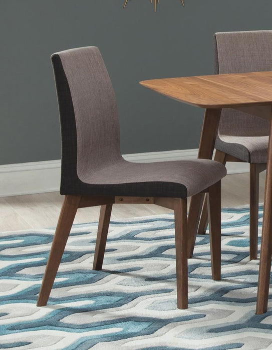 Redbridge - Upholstered Dining Side Chair (Set of 2) - Natural Walnut – Chair Sets by CoasterEveryday at Furniture Wholesale Plus , Nashville furniture store
