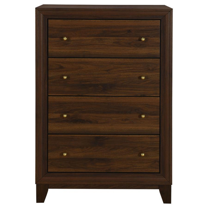 Welsley - 4-Drawer Chest Of Drawers - Walnut – Accent Chests by Coaster Fine Furniture at Furniture Wholesale Plus , Nashville furniture store