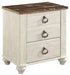 Willowton - Two Drawer Night Stand - Brown / Beige / White – Accent Nightstands by Signature Design by Ashley® at Furniture Wholesale Plus , Nashville furniture store