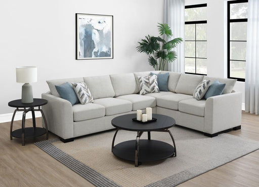 Ashford - Chenille Upholstered Sleeper Sectional Sofa - Greige – Stationary Sectionals by Coaster Fine Furniture at Furniture Wholesale Plus , Nashville furniture store