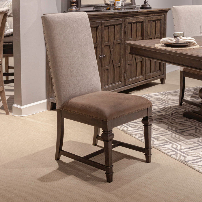 Paradise Valley - Upholstered Side Chair - Saddle Brown – Side Chairs by Liberty Furniture at Furniture Wholesale Plus , Nashville furniture store