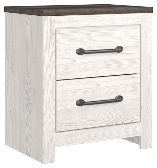 Gerridan - Two Drawer Night Stand - White / Gray – Accent Nightstands by Signature Design by Ashley® at Furniture Wholesale Plus , Nashville furniture store