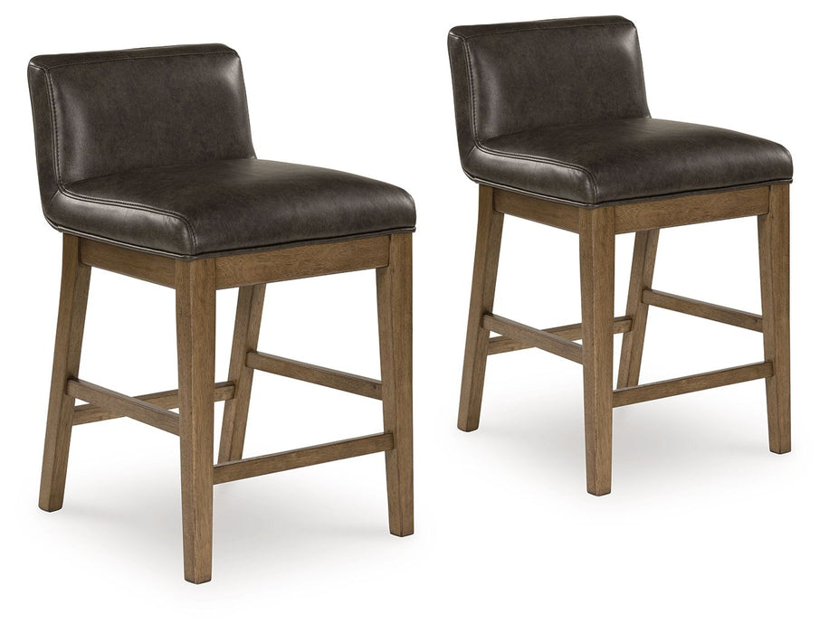 Cabalynn - Upholstered Barstool (Set of 2) - Two-tone Brown – Stool Sets by Signature Design by Ashley® at Furniture Wholesale Plus , Nashville furniture store