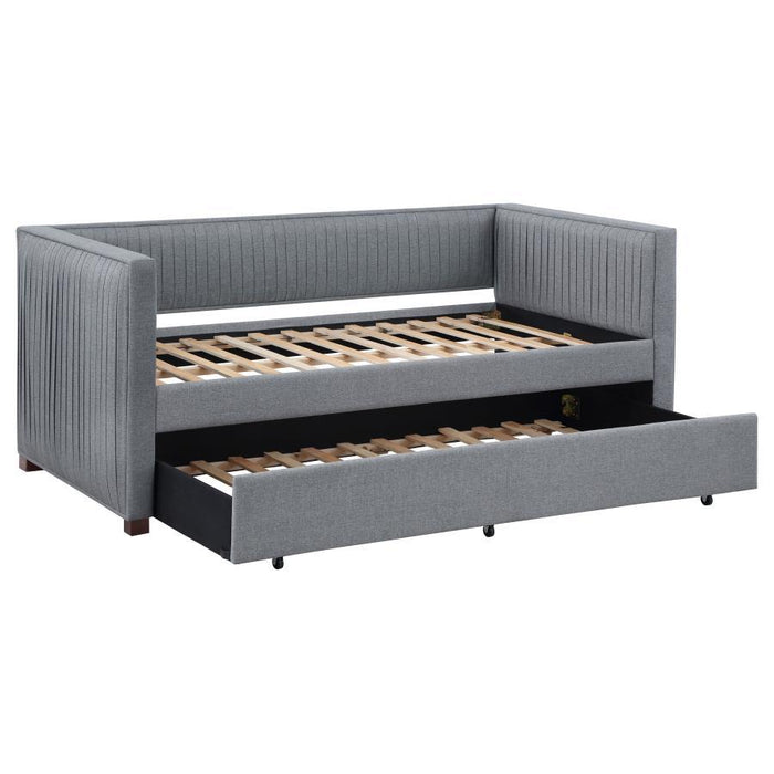 Brodie - Upholstered Twin Daybed With Trundle - Gray – Daybeds by CoasterEssence at Furniture Wholesale Plus , Nashville furniture store