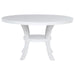 Judd - Round Dining Wood Table With Shelf - Pearl White – Dining Tables by Coaster Fine Furniture at Furniture Wholesale Plus , Nashville furniture store
