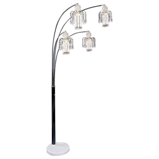 Maisel - Hanging Crystal Arc Tree Floor Lamp - Black - Premium Floor Lamps from CoasterEssence - Just $259! Shop now at Furniture Wholesale Plus  We are the best furniture store in Nashville, Hendersonville, Goodlettsville, Madison, Antioch, Mount Juliet, Lebanon, Gallatin, Springfield, Murfreesboro, Franklin, Brentwood