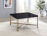 Daxton - Faux Marble Top Square Cocktail Table - Black – Cocktail Tables by Steve Silver Furniture at Furniture Wholesale Plus , Nashville furniture store