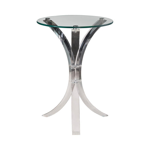 Emmett Round Accent Table Clear - Premium End Table from Coaster Z2 Standard - Just $102! Shop now at Furniture Wholesale Plus  We are the best furniture store in Nashville, Hendersonville, Goodlettsville, Madison, Antioch, Mount Juliet, Lebanon, Gallatin, Springfield, Murfreesboro, Franklin, Brentwood