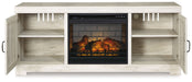 Bellaby - 63" TV Stand With Faux Firebrick Fireplace Insert - Whitewash – Fireplace TV Stands by Signature Design by Ashley® at Furniture Wholesale Plus , Nashville furniture store