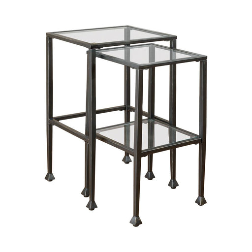 Leilani 2-piece Glass Top Nesting Tables Black - Premium Table Set from Coaster Z2 Standard - Just $134! Shop now at Furniture Wholesale Plus  We are the best furniture store in Nashville, Hendersonville, Goodlettsville, Madison, Antioch, Mount Juliet, Lebanon, Gallatin, Springfield, Murfreesboro, Franklin, Brentwood